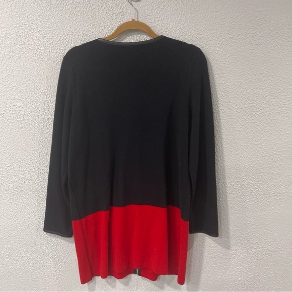 Anne Klein Napa Red And Black Cardigan Women's Size Medium - Picture 2 of 8